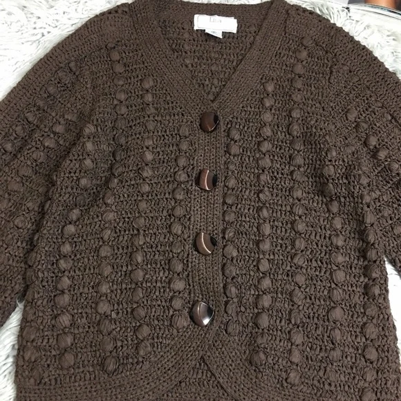 Vintage Lisa International button down Cardigan Sweater - Picture 3 of 9